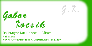 gabor kocsik business card